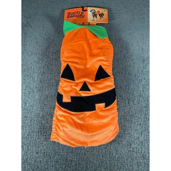 Boots & Barkley Pumpkin Pet Costume Orange Jack-O-Lantern Large L Up to 80 lbs
