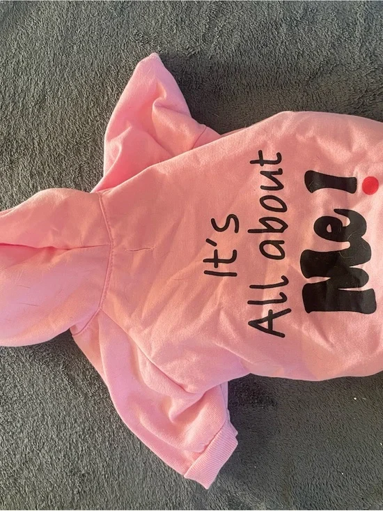 Pink Pet Hoodie with 'It's All About Me!' Graphic