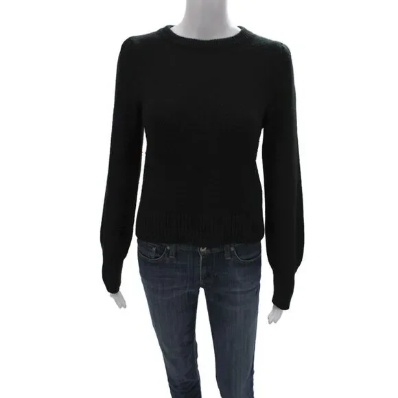Banana Republic Womens Pullover Sweater Black Crew Neck 57% Cotton Size S