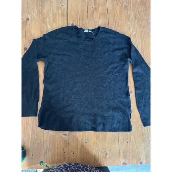 GAP Black Textured Knit Crew Neck Sweater Women‎ Size M
