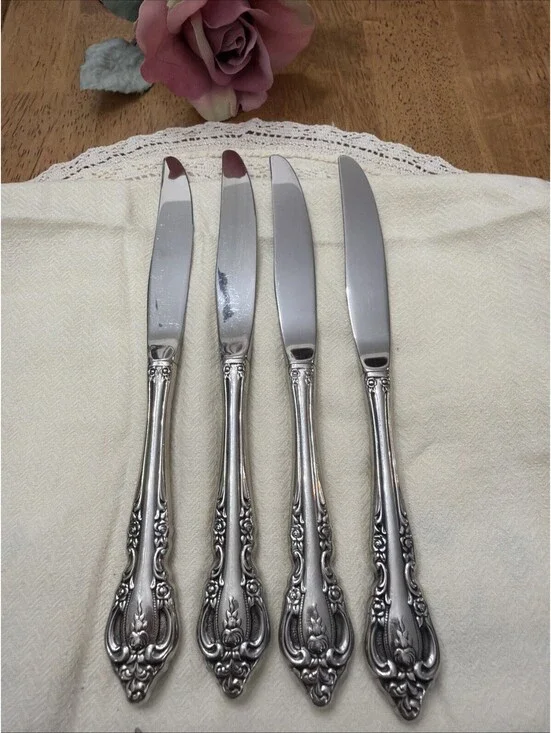Oneida Community Michelangelo Silver plated  Dinner Forks Set 6 Roses Cottage