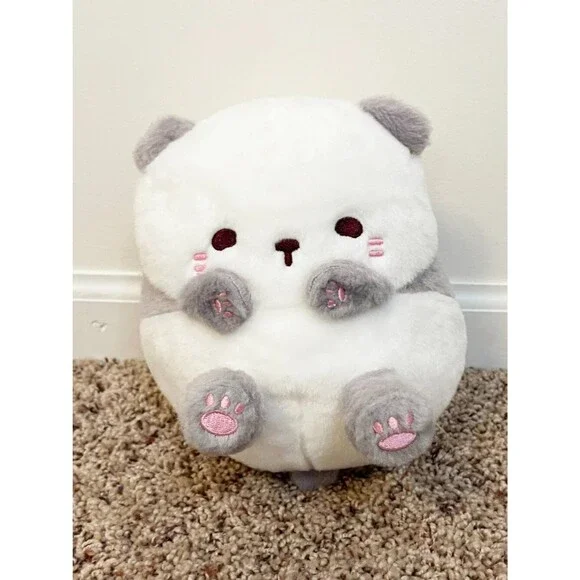 Kawaii Panda Plush Stuffed Animal Gray White Cute Soft Toy
