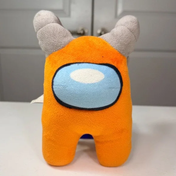 Among Us Orange Crewmate Plush Grey Ram Horns Gaming Collectible 7 Inch