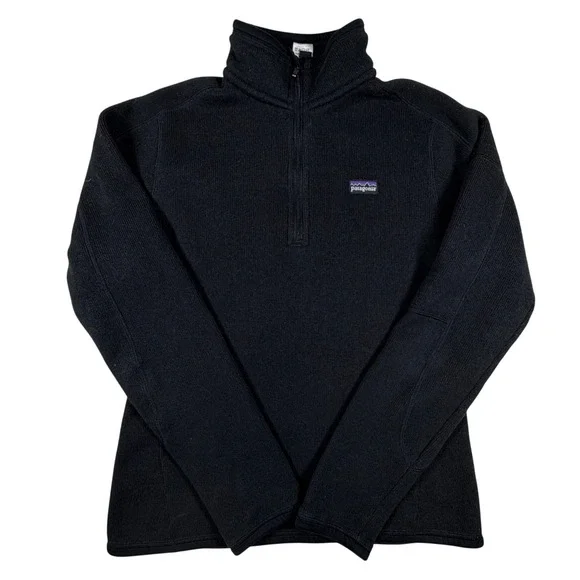 Patagonia Better Sweater‎ 1/4 Zip Fleece Pullover Black Womens Small 25527