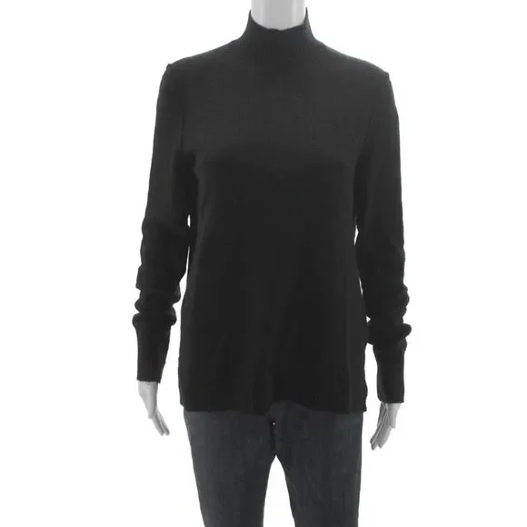 Calvin Klein Jeans Unisex Pullover Sweater Black Mock Neck Long Sleeve Size M