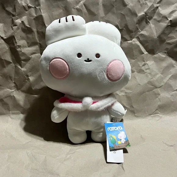 Miniso 10in Ratora Plush White Pink Cape Bunny‎ Stuffed Animal Kawaii Cute