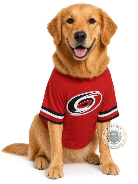 NHL Dog’s Shirt Carolina Hurricanes Jersey “00” Logo Pet Apparel Red Size L NEW