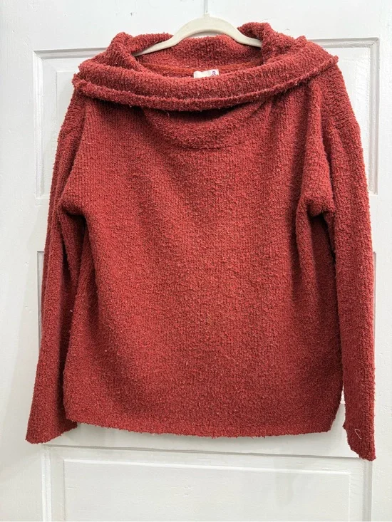 SO Women's Rust Red Cowl Neck Sweater