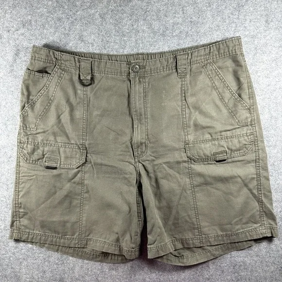 Wrangler Authentic Issue Cargo Shorts 44‎ Olive Green Cotton Canvas NW941FT