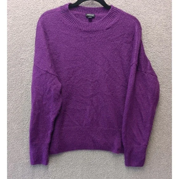 Soft Cozy Knit Sweater‎ Purple Relaxed Casual Women Torrid Size 2