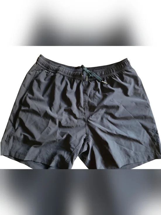 Bamboo Ave Mens Black Lined Running Shorts Hidden Zip Pocket L