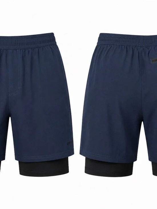 DSG Men's Navy Athletic Shorts with Black Liner