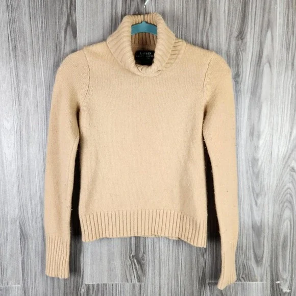 Vintage‎ Ralph Lauren Angora Cashmere Soft Turtleneck Sweater Size P/P