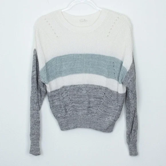 Garage Womens Colorblock Striped Pullover‎ Sweater Size XS Long Sleeve Casual