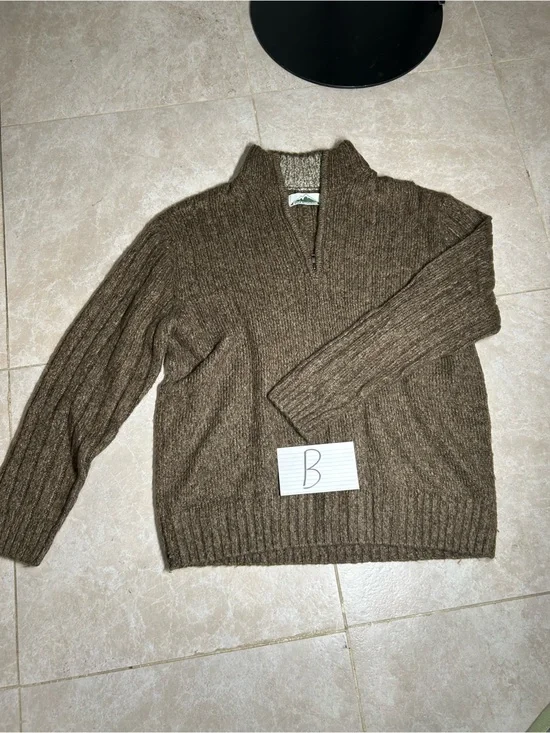 Rochingham Size XL Brown Ribbed Man s Sweater