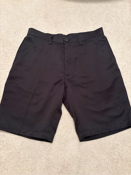 Haggar Black Flat-Front Casual Shorts