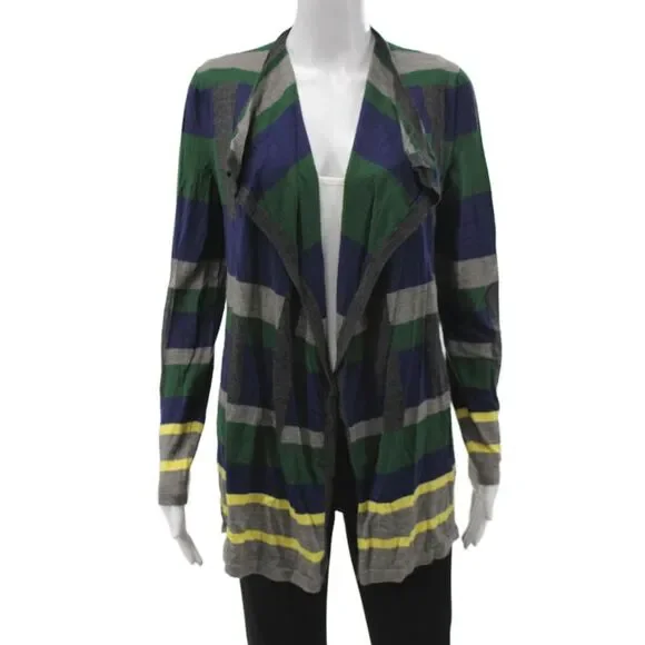 Lafayette 148 New York Unisex Dark Blue Wool Cardigan Long Sleeve Size M