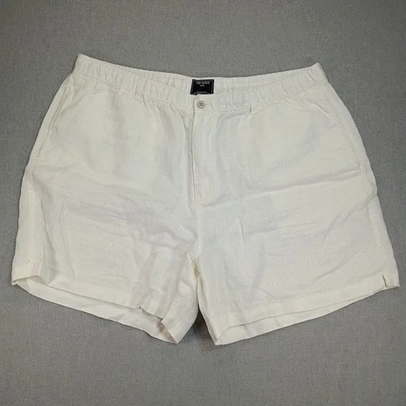 Todd Snyder Mens Linen Drawstring Shorts White XXL Coastal Casual 41 Measured