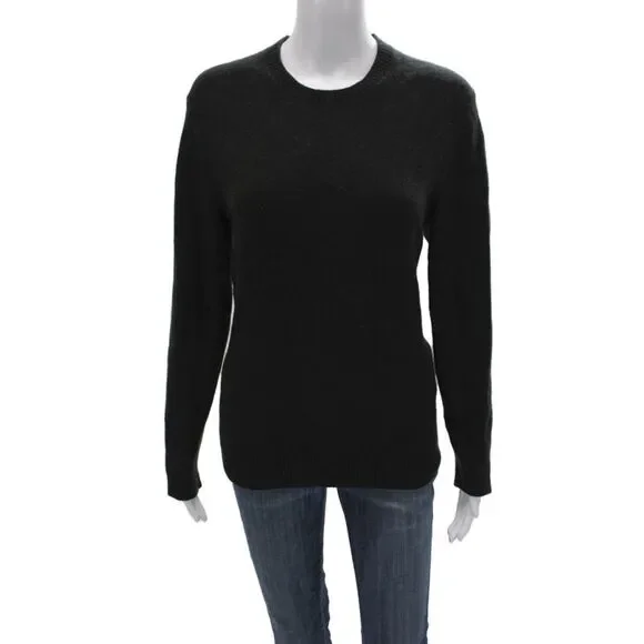 Everlane Unisex Pullover Sweater Black Wool Crew Neck Long Sleeve Size M