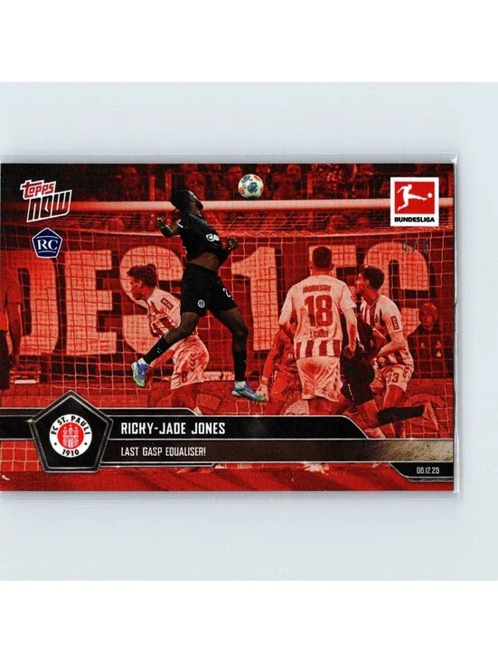 2025-26 Topps Now Bundesliga - Ricky Jade Jones RC #73 - Equaliser - Red #/5