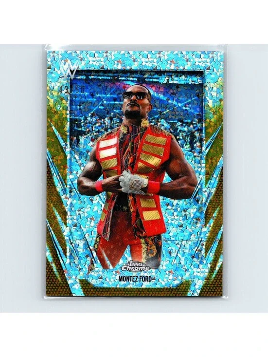 2026 Topps Chrome WWE Montez Ford #150 Gold Mini Diamond Refractor #/50 SMA