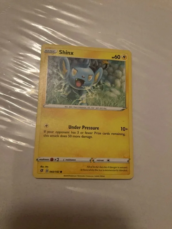 Had a dent on it, see in pictures Pokemon Shinx Yellow Lightning Energy Card