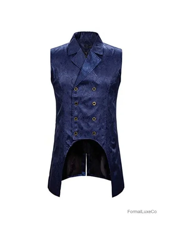 Men's Slim Fit Paisley Dress Vest Sleeveless Steampunk Waistcoat