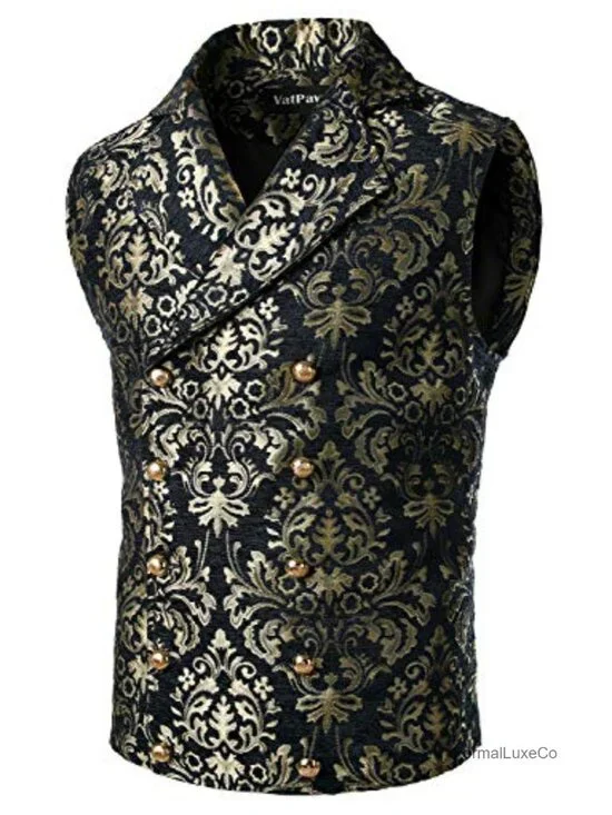 Gothic Steampunk Double Breasted Vest for Men