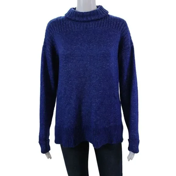 Renuar Womens Long Sleeves Turtleneck Sweater Lapis Blue Size Extra Small