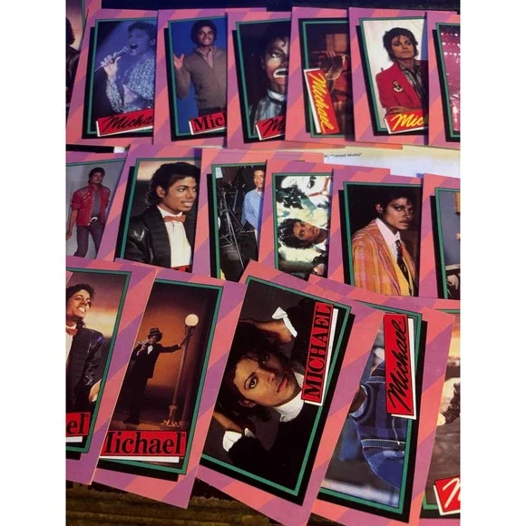 The 1984 Michael Jackson Topps Cards set includes 33 vintage trading cards MINT