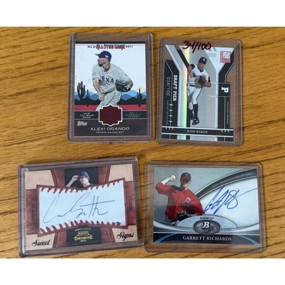 Baseball 4-Card Lot Certified Autos & Relic Ogando /100 Serial Numbered