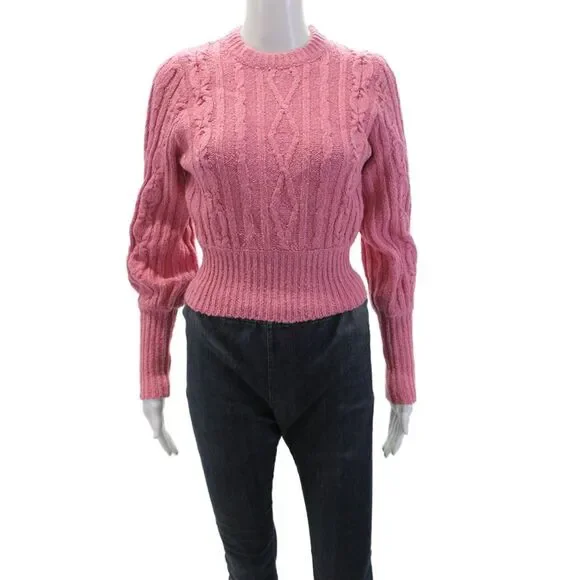 Urban Outfitters Womens Long Sleeve Thick-Knit Pullover Sweater Pink Size S