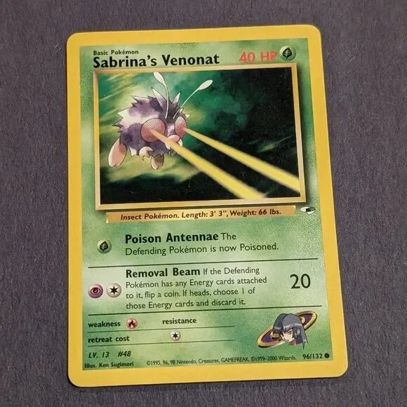 Pokemon Sabrina's Venonat 40 HP Basic Gym Heroes 96/132 Regular Common TCG Card