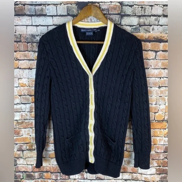 Ralph Lauren Sport Cardigan cable knit 100% cotton size XS Beige