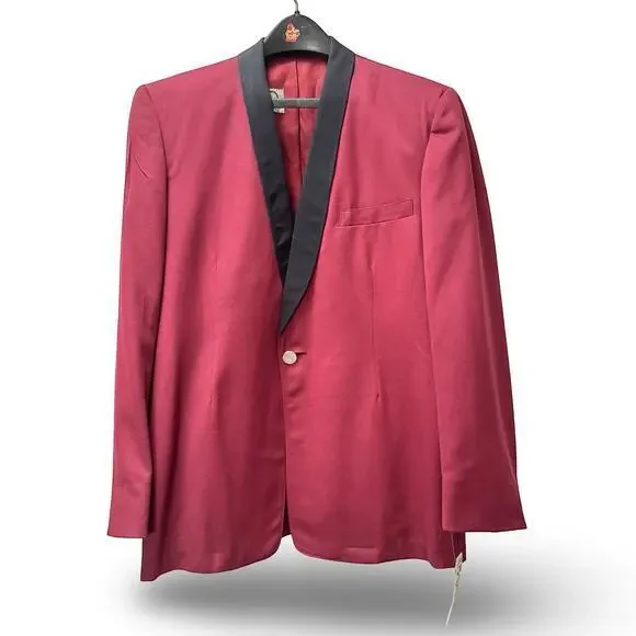 Vintage 1950s Tux Red Wool Tuxedo Blazer Jacket Uniforms by Ostwald 39S Men’s