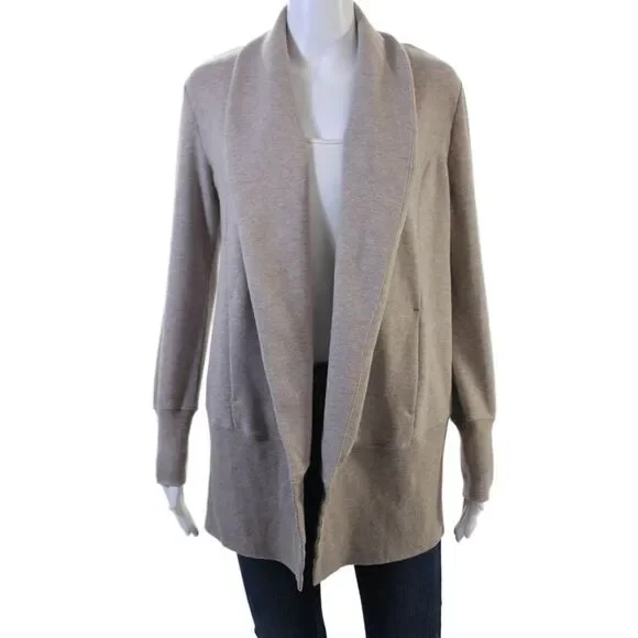 H By Halston Women Cardigan Long Sleeve Solid Classic Beige Size XS