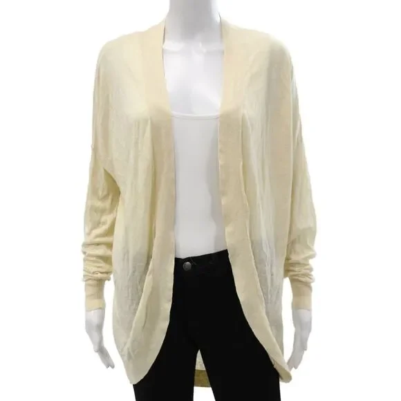 Theory Unisex Cardigan Sweater Beige Long Sleeve Size S