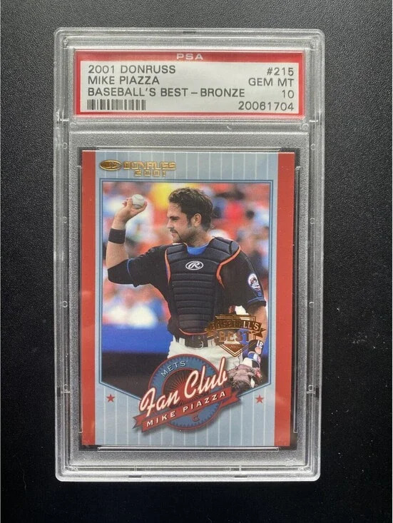 2001 Donruss Fan Club Mike Piazza Baseball's Best Bronze #215 NY Mets PSA 10