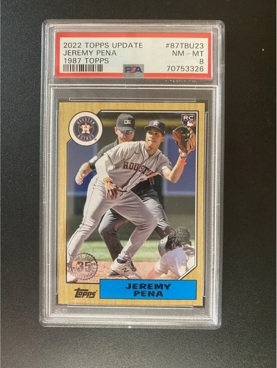 2022 Topps Update Series - 1987 Topps Baseball Jeremy Pena #87TBU-23 (RC) PSA 8