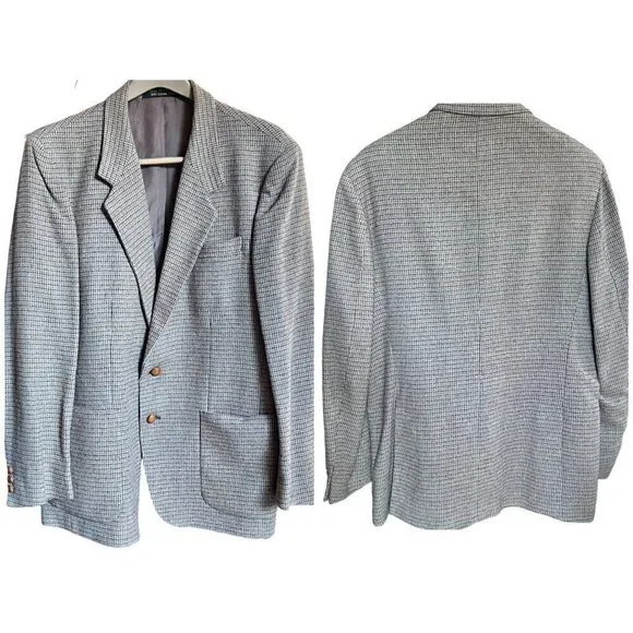 Vintage 4/40 Jaguar Plaid Tweed Sports Coat Jacket Blazer Brown Tan Wool Academi