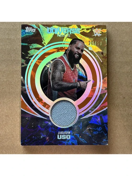 2025 Topps Universe WWE Jimmy Uso #UNR-JIU Universe Relics Gold Stone #/50