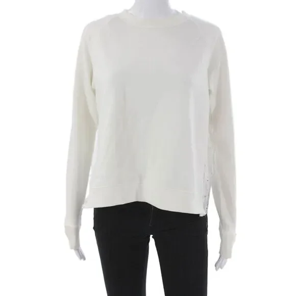 J Crew Womens Basic Cotton Crewneck Long Sleeve Blouse Size XS
