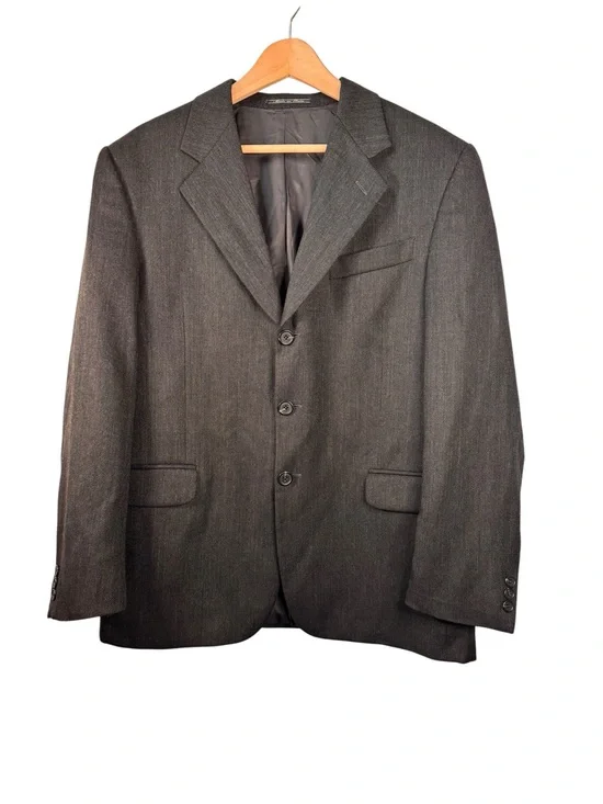 Fendi Uomo Sport Coat Italian 52C 42 Short VTG Virgin Wool Hopsack Blazer Jacket