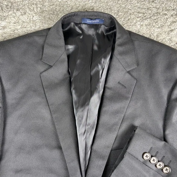 Ralph Ralph Lauren Blazer Men 40R Black Pinstripe Wool 2 Button Suit Jacket Coat