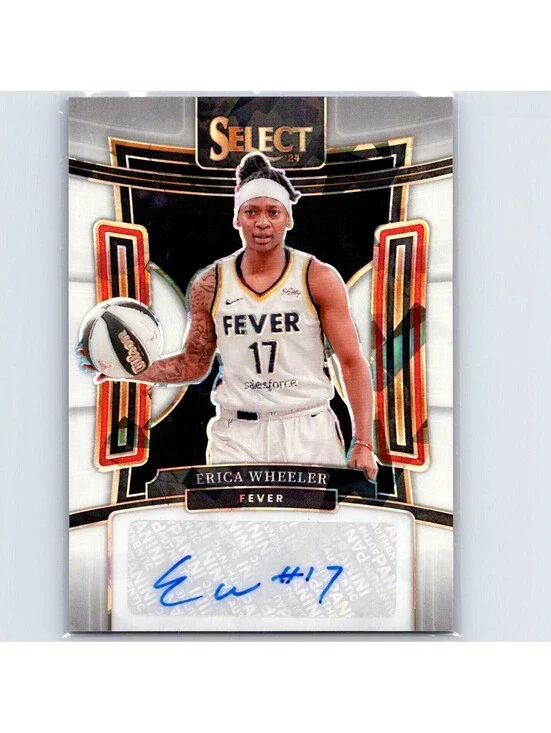 2024 Panini WNBA Select Erica Wheeler Auto SG-EW White Ice #'d /25 Indiana Fever