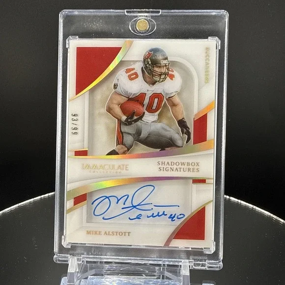 Mike Alstott 2021 Immaculate #ISS-MA Auto /99 Tampa Bay Bucs Shadowbox Signature