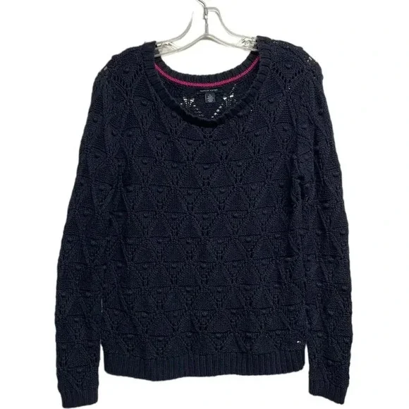 Women's Tommy Hilfiger‎ Navy Blue Chunky Preppy Pullover Sweater Size Medium (M)