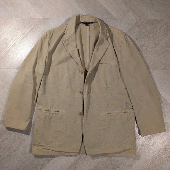 Express Design Studio Khaki Chino Blazer Men's Size 42R Tan Lightweight