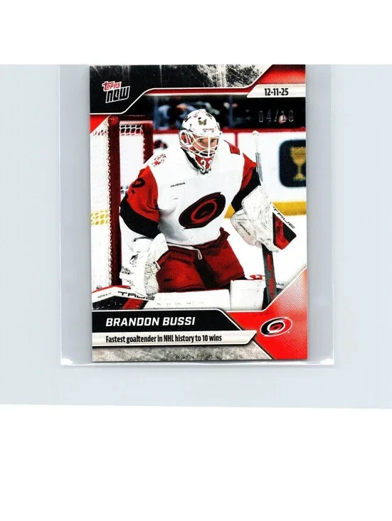 2025-26 Topps Now NHL - Brandon Bussi #59 - Fastest to 10 Wins - Black #/10