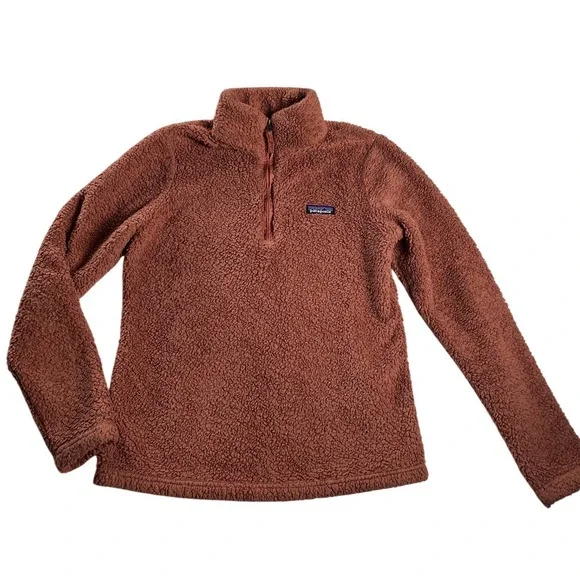 Patagonia Los‎ Gatos Sherpa Fleece 1/4 Zip Terracotta Rust Womens M